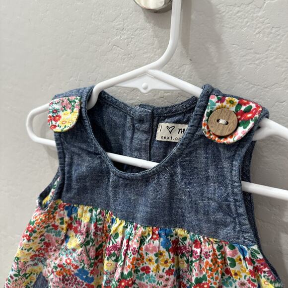 Next Floral Lemons Chambray Dress & Bloomers Outfit - Picture 3 of 12